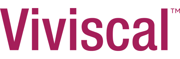 The image prominently displays "Viviscal™" in a bold, pinkish-red font with a trademark symbol in the upper right corner. The background is transparent, allowing "Viviscal" to stand out vividly.